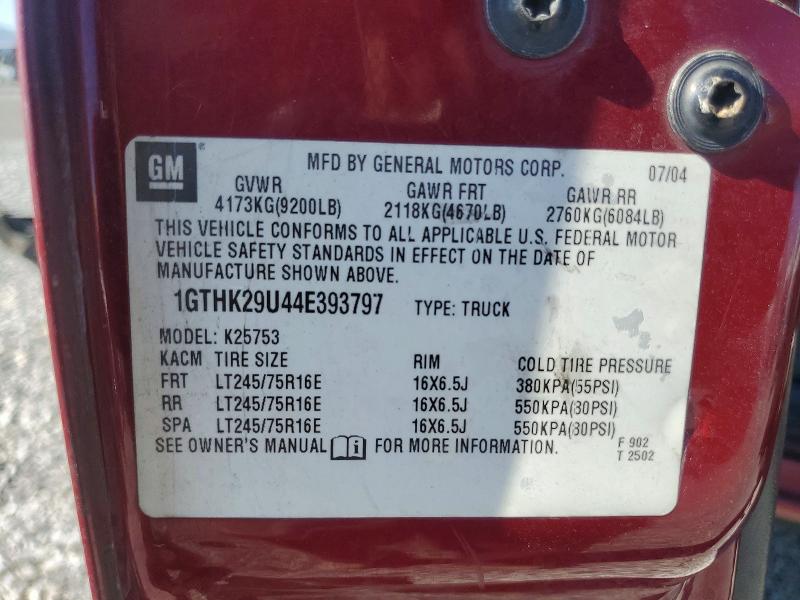 2004 Gmc Sierra მანქანა იყიდება აუქციონზე, vin: 1GTHK29U44E393797, აუქციონის ნომერი: 68607056
