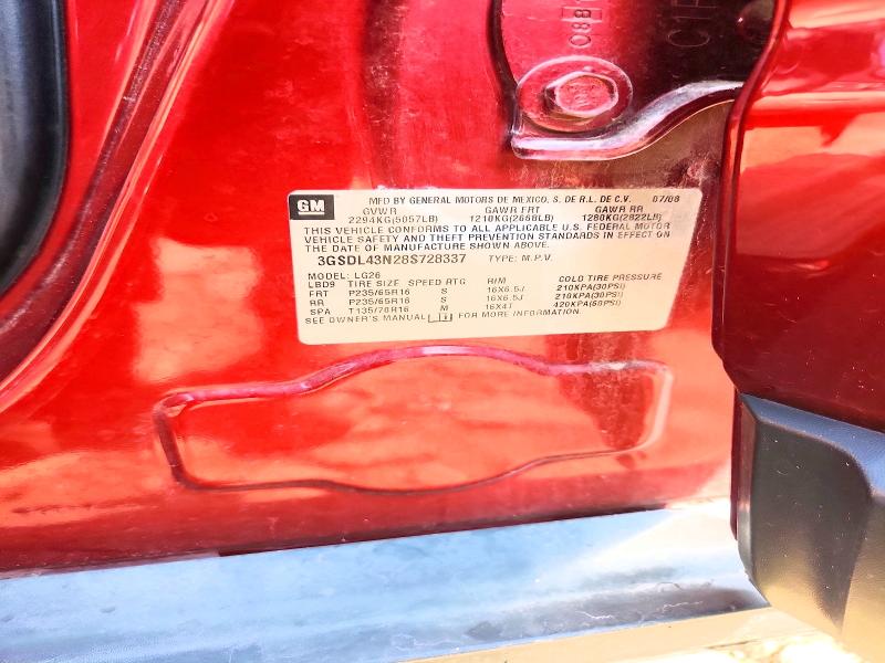 67653336 :رقم المزاد ، 3GSDL43N28S728337 vin ، 2008 Saturn Vue مزاد بيع