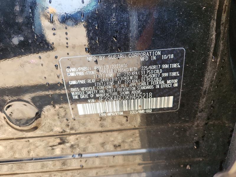 Aukcja sprzedaży 2019 Subaru Forester, vin: JF2SKAGC0KH455218, numer aukcji: 68679906