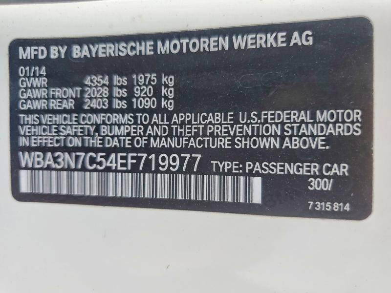 67214306 :رقم المزاد ، WBA3N7C54EF719977 vin ، 2014 Bmw 428 مزاد بيع