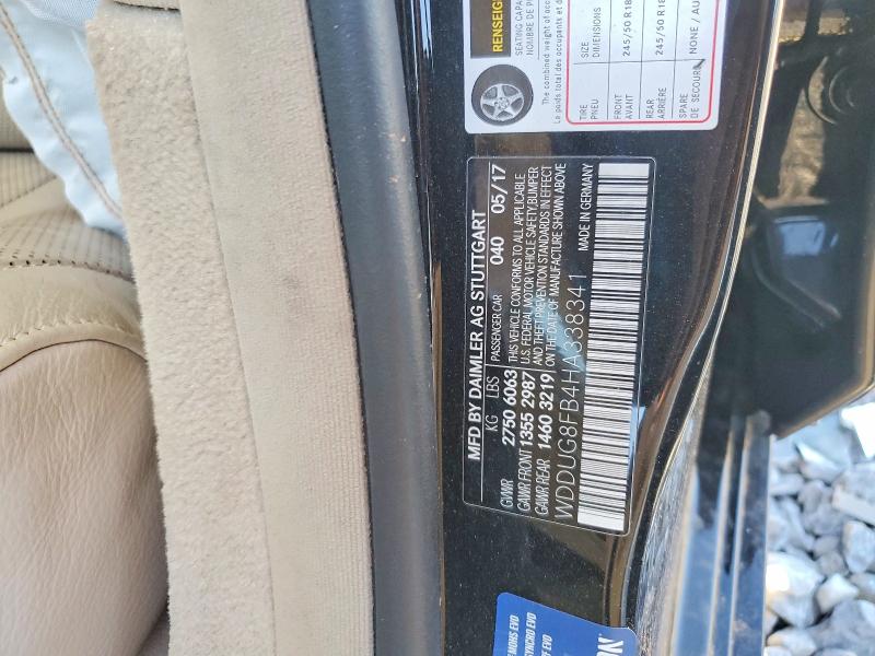 67216736 :رقم المزاد ، WDDUG8FB4HA338341 vin ، 2017 Mercedes-benz S مزاد بيع