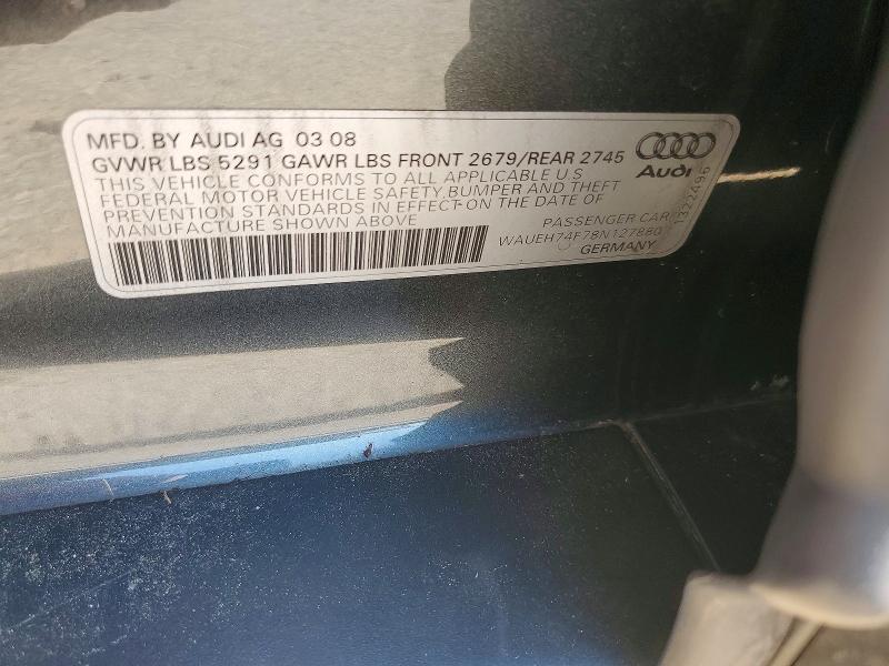 Продажа на аукционе авто 2008 Audi A6, vin: WAUEH74F78N127880, номер лота: 65879136