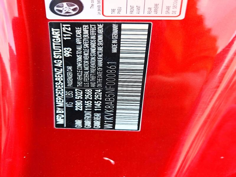 Aukcja sprzedaży 2022 Mercedes-benz Sl, vin: W1KVK8AB5NF000861, numer aukcji: 70271026