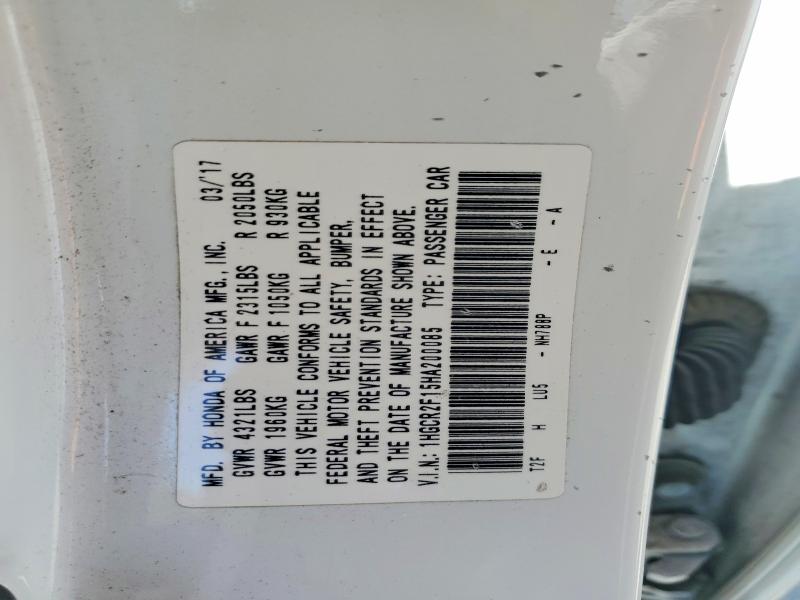 Aukcja sprzedaży 2017 Honda Accord, vin: 1HGCR2F15HA200085, numer aukcji: 68590136