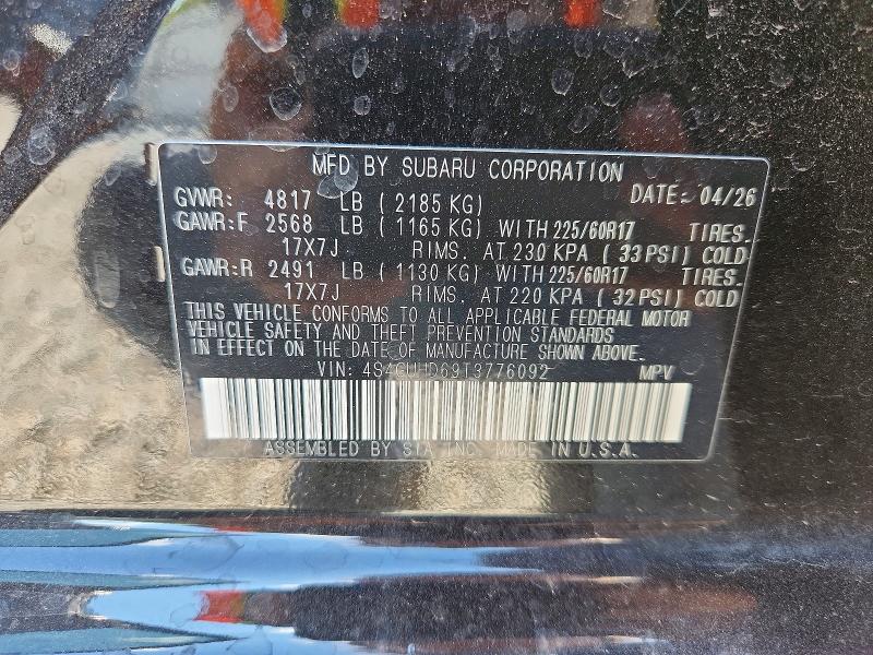 Продаж на аукціоні авто 2026 Subaru Crosstrek, vin: 4S4GUHD69T3776092, номер лоту: 67441096