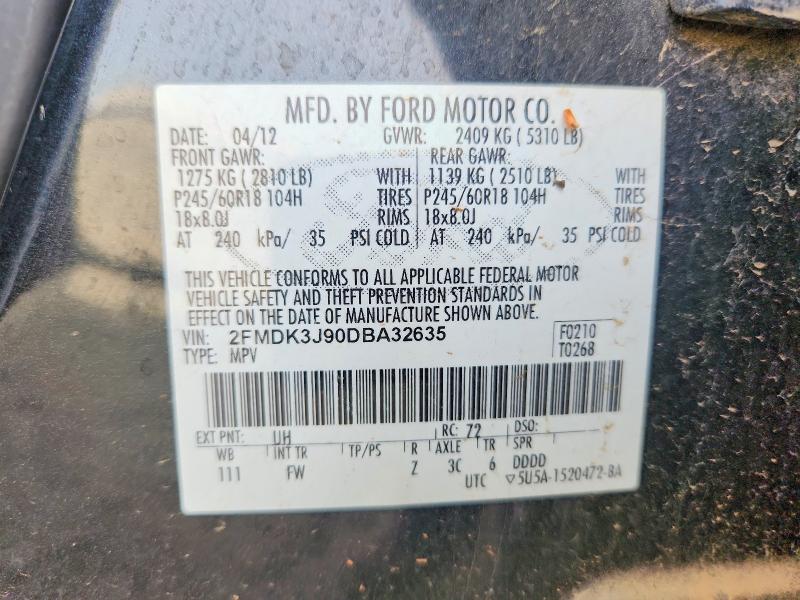 2013 Ford Edge მანქანა იყიდება აუქციონზე, vin: 2FMDK3J90DBA32635, აუქციონის ნომერი: 68174906