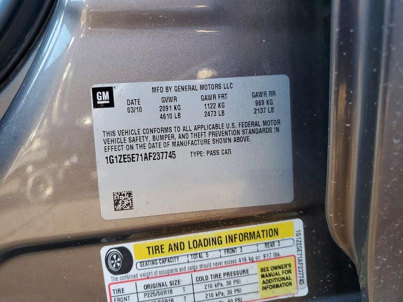 67724016 :رقم المزاد ، 1G1ZE5E71AF237745 vin ، 2010 Chevrolet Malibu مزاد بيع