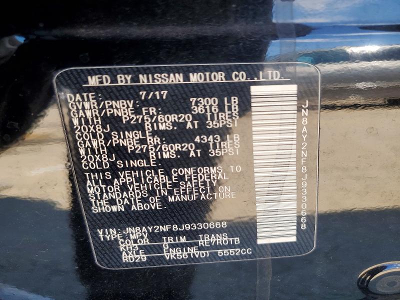 Продажа на аукционе авто 2018 Nissan Armada, vin: JN8AY2NF8J9330668, номер лота: 59410066