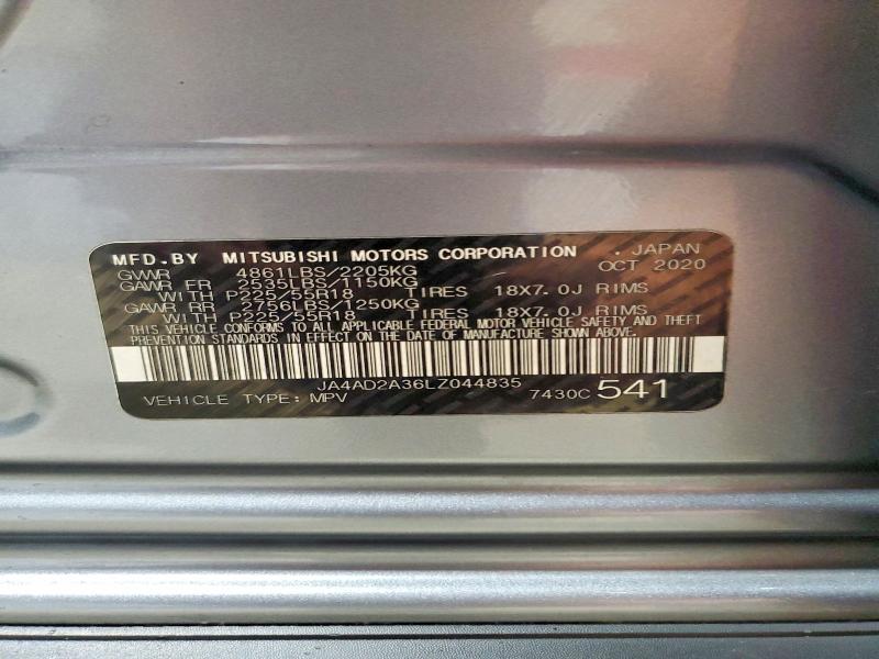 Продажа на аукционе авто 2020 Mitsubishi Outlander, vin: JA4AD2A36LZ044835, номер лота: 69305636