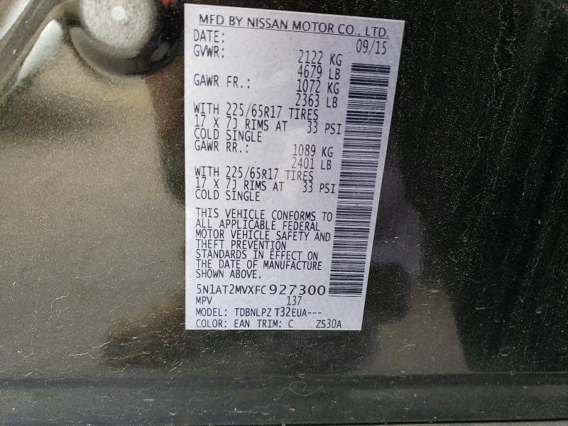Aukcja sprzedaży 2015 Nissan Rogue, vin: 5N1AT2MVXFC927300, numer aukcji: 67687706