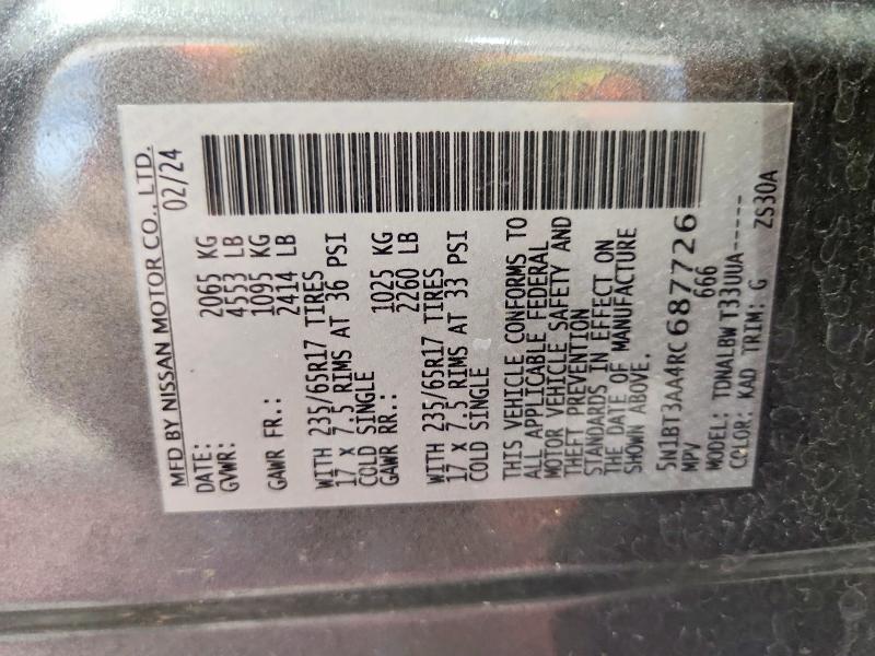 Продаж на аукціоні авто 2024 Nissan Rogue, vin: 5N1BT3AA4RC687726, номер лоту: 69797346