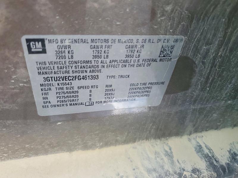 Auction sale of the 2015 Gmc Sierra, vin: 3GTU2VEC2FG461393, lot number: 68939636