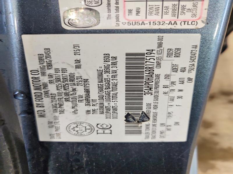 Aukcja sprzedaży 2011 Ford Fusion, vin: 3FAHP0HA6BR175194, numer aukcji: 67402226