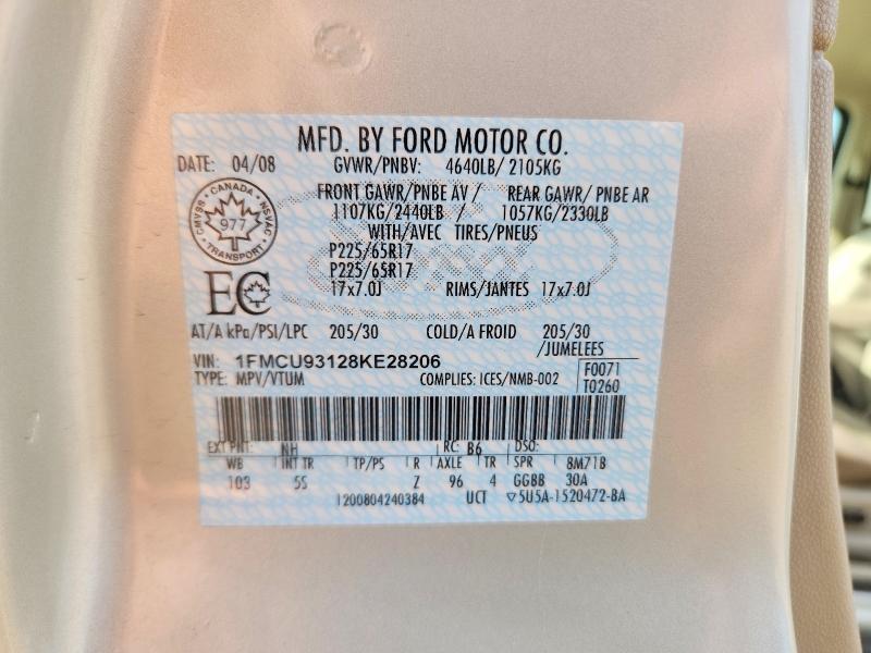Продаж на аукціоні авто 2008 Ford Escape, vin: 1FMCU93128KE28206, номер лоту: 67619376