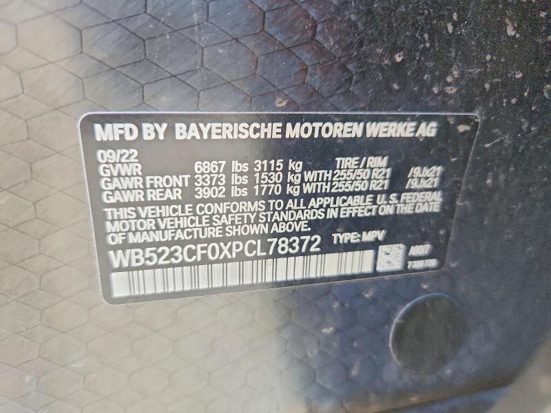 68170996 :رقم المزاد ، WB523CF0XPCL78372 vin ، 2023 Bmw Ix مزاد بيع