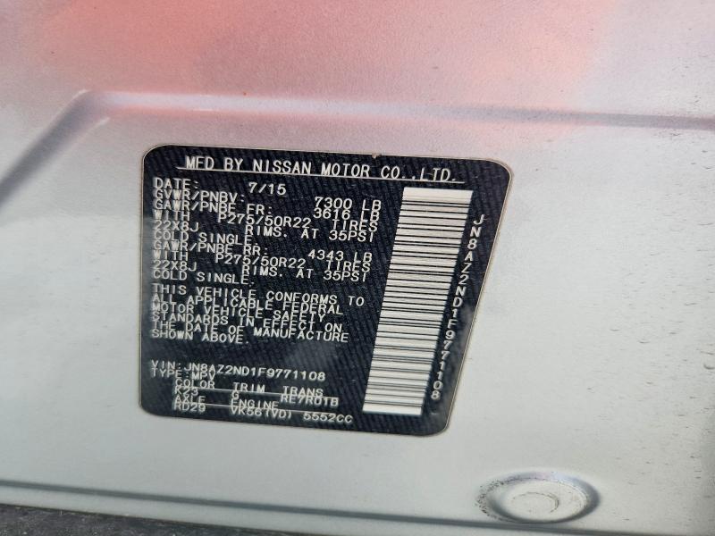 Aukcja sprzedaży 2015 Infiniti Qx80, vin: JN8AZ2ND1F9771108, numer aukcji: 69391446