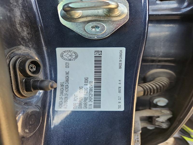 Auction sale of the 2021 Honda Civic, vin: 2HGFC2F70MH014193, lot number: 70534876