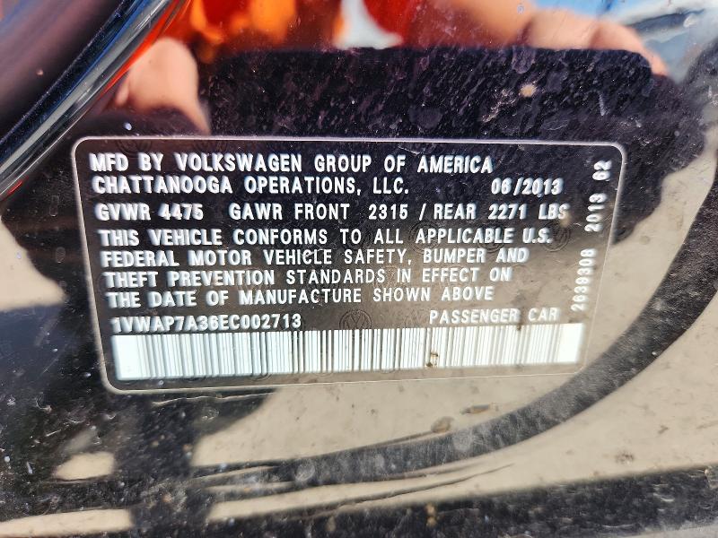 Продаж на аукціоні авто 2014 Volkswagen Passat, vin: 1VWAP7A36EC002713, номер лоту: 68428806