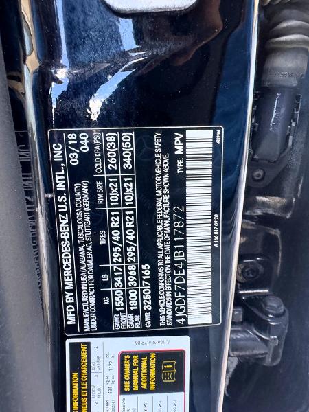Aukcja sprzedaży 2018 Mercedes-benz Gls, vin: 4JGDF7DE4JB117872, numer aukcji: 68601126