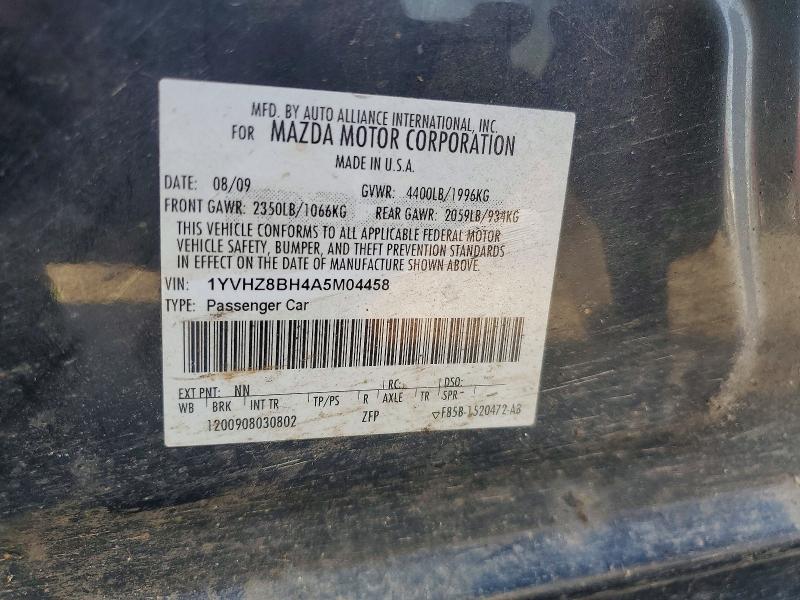 Продаж на аукціоні авто 2010 Mazda 6, vin: 1YVHZ8BH4A5M04458, номер лоту: 67685556