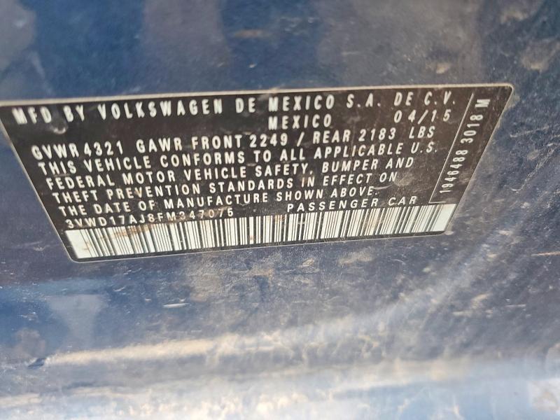 Aukcja sprzedaży 2015 Volkswagen Jetta, vin: 3VWD17AJ8FM347075, numer aukcji: 69171216