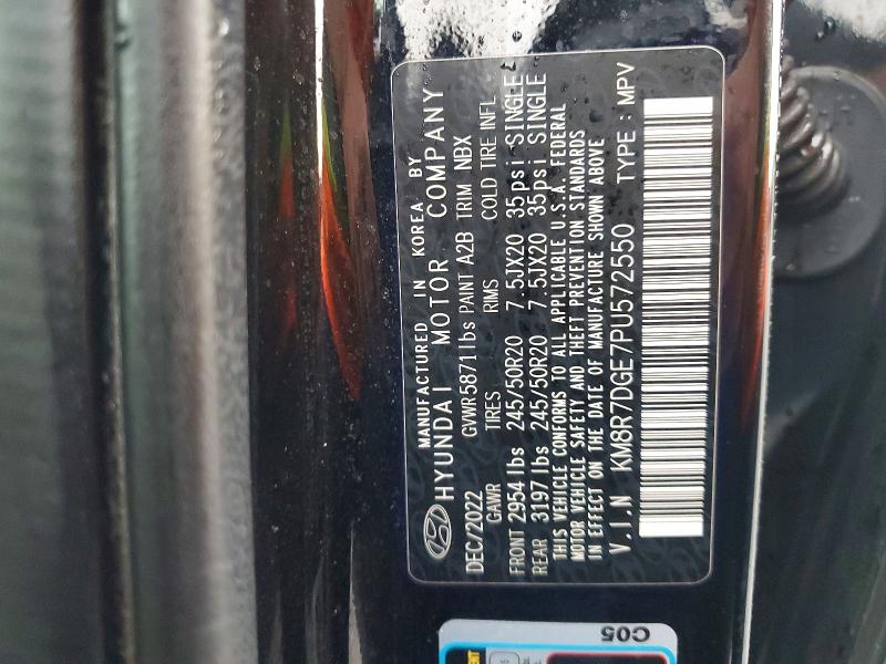67408756 :رقم المزاد ، KM8R7DGE7PU572550 vin ، 2023 Hyundai Palisade مزاد بيع
