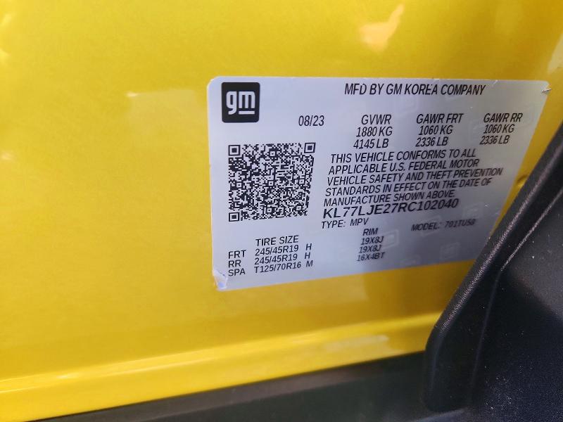 Aukcja sprzedaży 2024 Chevrolet Trax, vin: KL77LJE27RC102040, numer aukcji: 67689886