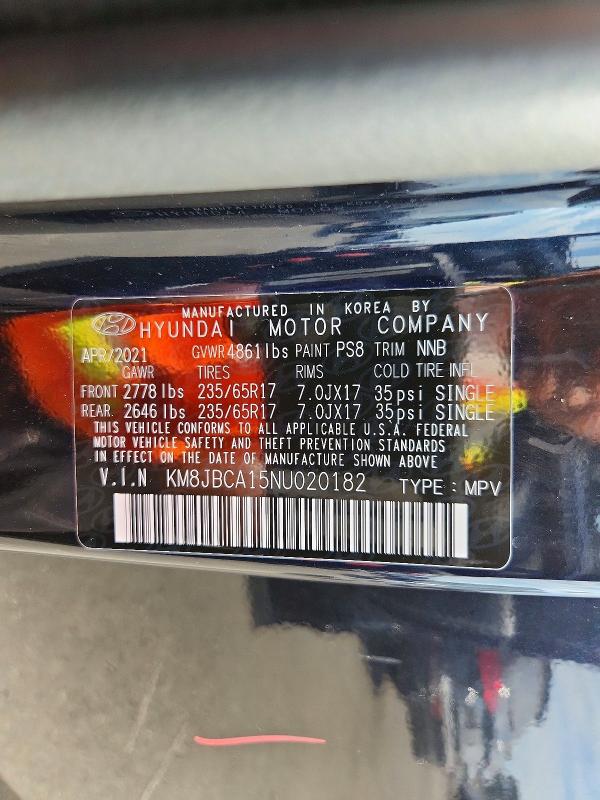 Продаж на аукціоні авто 2022 Hyundai Tucson, vin: KM8JBCA15NU020182, номер лоту: 69072886