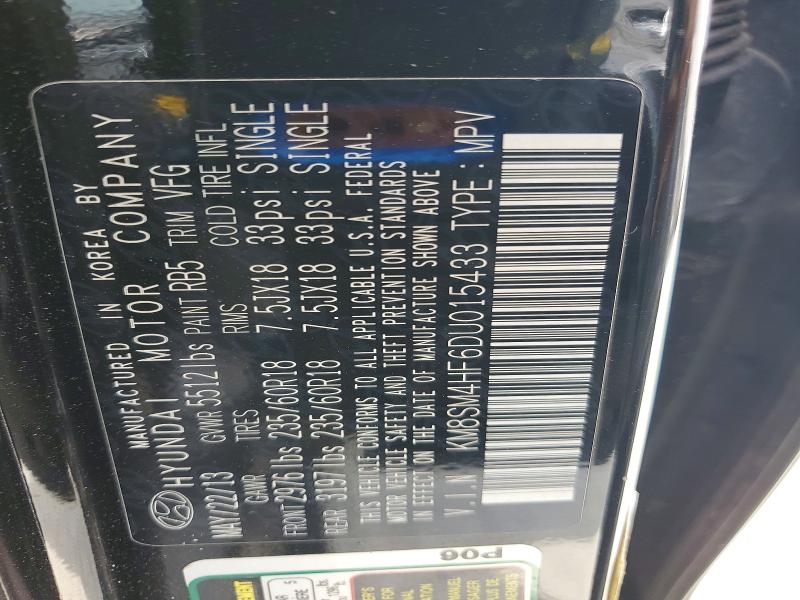 68222416 :رقم المزاد ، KM8SM4HF6DU015433 vin ، 2013 Hyundai Santa Fe مزاد بيع