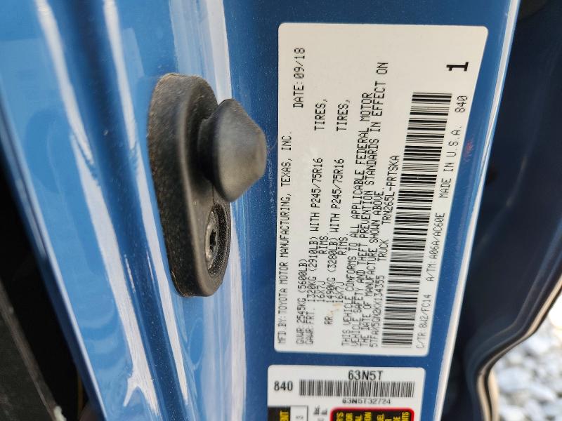 67389106 :رقم المزاد ، 5TFAX5GN2KX134355 vin ، 2019 Toyota Tacoma مزاد بيع