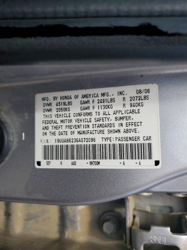 2006 Acura 3.2tl მანქანა იყიდება აუქციონზე, vin: 19UUA66236A072096, აუქციონის ნომერი: 68335636