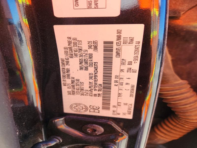 70491486 :رقم المزاد ، 1FTEW1EP5FKD45375 vin ، 2015 Ford F150 مزاد بيع