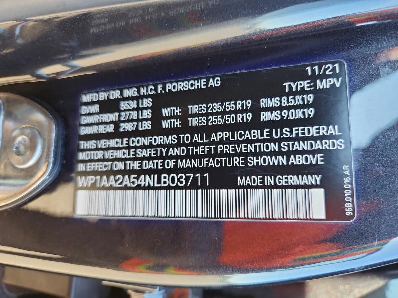 Auction sale of the 2022 Porsche Macan, vin: WP1AA2A54NLB03711, lot number: 69799986
