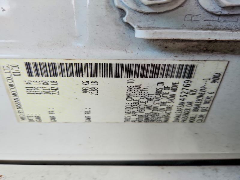 Aukcja sprzedaży 2010 Nissan Altima, vin: 1N4AL2AP2AN452769, numer aukcji: 69169206