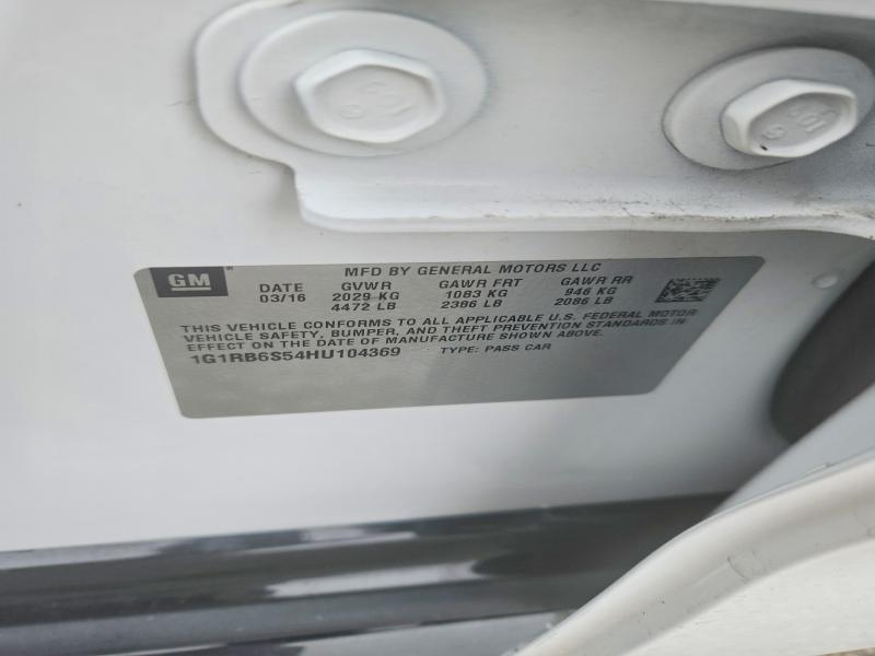 69353836 :رقم المزاد ، 1G1RB6S54HU104369 vin ، 2017 Chevrolet Volt مزاد بيع