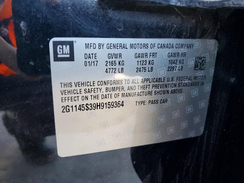 67307236 :رقم المزاد ، 2G1145S39H9159364 vin ، 2017 Chevrolet Impala مزاد بيع