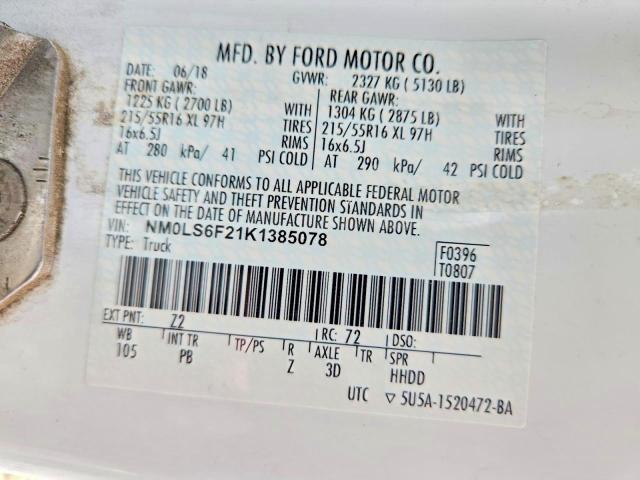 Aukcja sprzedaży 2019 Ford Transit Connect, vin: NM0LS6F21K1385078, numer aukcji: 69821756