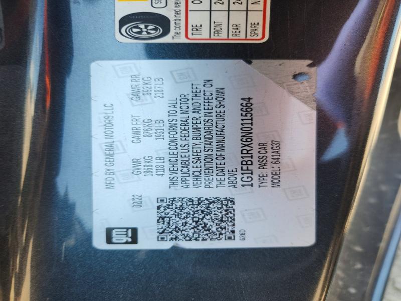 Продажа на аукционе авто 2022 Chevrolet Camaro, vin: 1G1FB1RX6N0115664, номер лота: 68780076