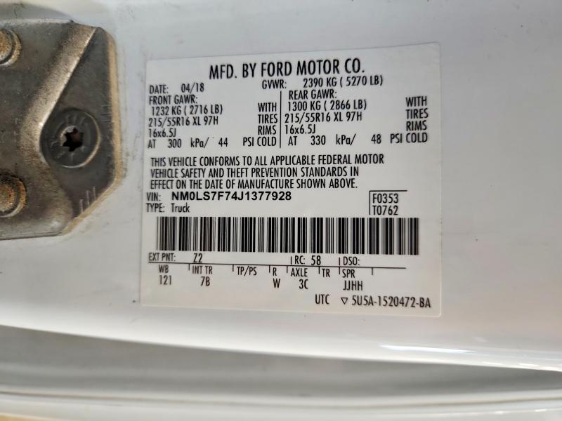 Продажа на аукционе авто 2018 Ford Transit Connect, vin: NM0LS7F74J1377928, номер лота: 70538906