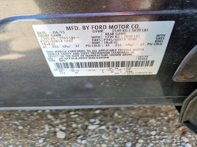 68135156 :رقم المزاد ، 2FMTK4J85FBB32094 vin ، 2015 Ford Edge مزاد بيع