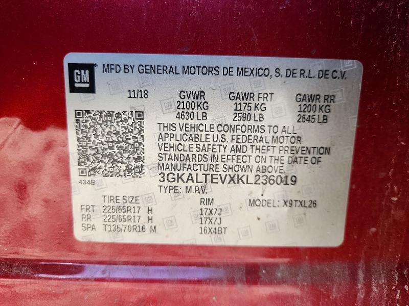 Aukcja sprzedaży 2019 Gmc Terrain, vin: 3GKALTEVXKL236019, numer aukcji: 69178396