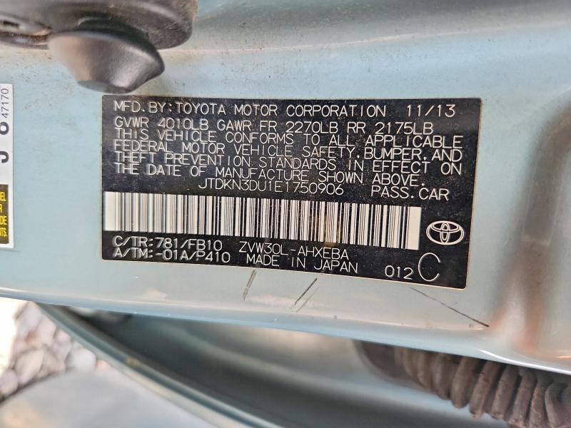 2014 Toyota Prius მანქანა იყიდება აუქციონზე, vin: JTDKN3DU1E1750906, აუქციონის ნომერი: 69501966
