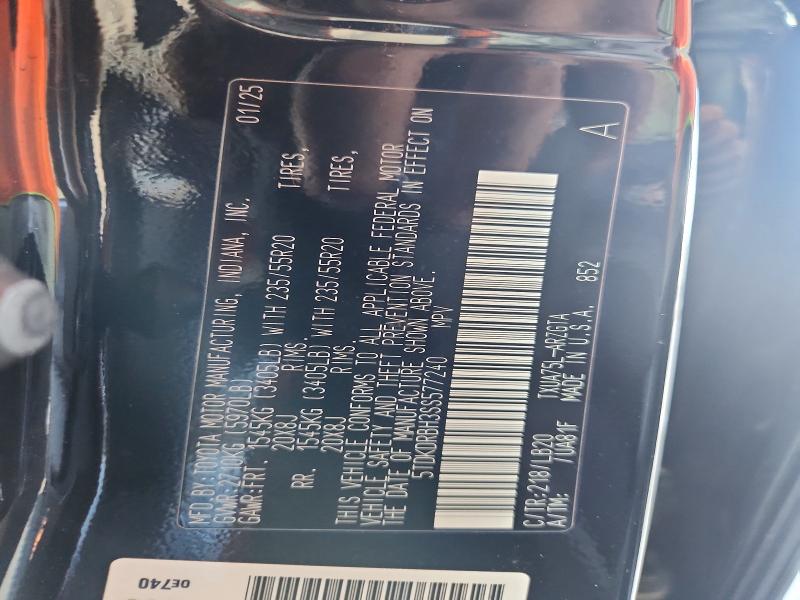 Aukcja sprzedaży 2025 Toyota Highlander, vin: 5TDKDRBH3SS577240, numer aukcji: 69881946
