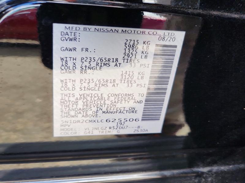 Продажа на аукционе авто 2020 Nissan Pathfinder, vin: 5N1DR2CMXLC625506, номер лота: 70447916