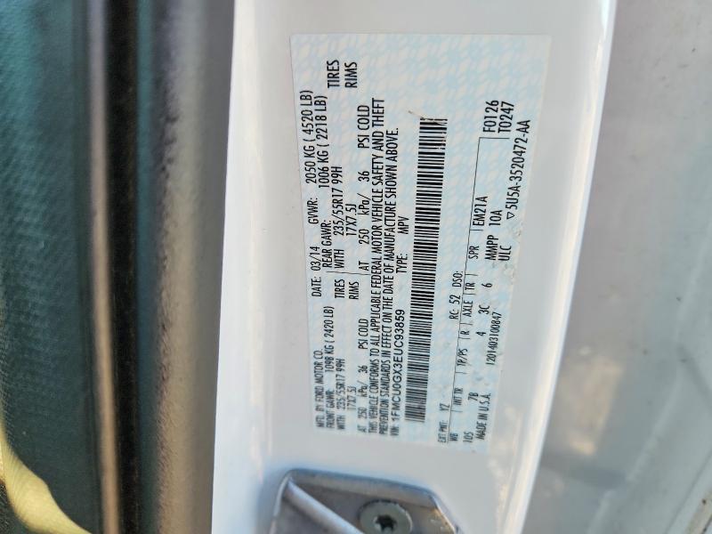 Aukcja sprzedaży 2014 Ford Escape, vin: 1FMCU0GX3EUC93859, numer aukcji: 70689106
