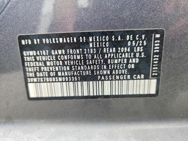 Продаж на аукціоні авто 2025 Volkswagen Jetta, vin: 3VW7X7BU8SM093351, номер лоту: 70918706