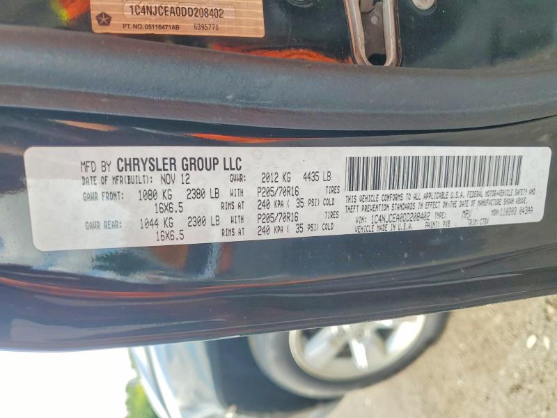 Продаж на аукціоні авто 2013 Jeep Compass, vin: 1C4NJCEA0DD208402, номер лоту: 67676836