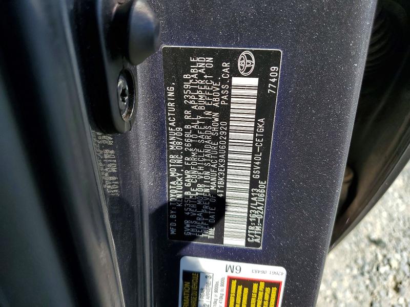 Aukcja sprzedaży 2010 Toyota Camry, vin: 4T1BK3EK9AU602920, numer aukcji: 68174836