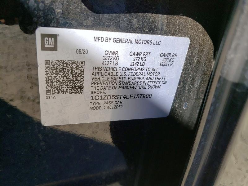 Продаж на аукціоні авто 2020 Chevrolet Malibu, vin: 1G1ZD5ST4LF157900, номер лоту: 68412716