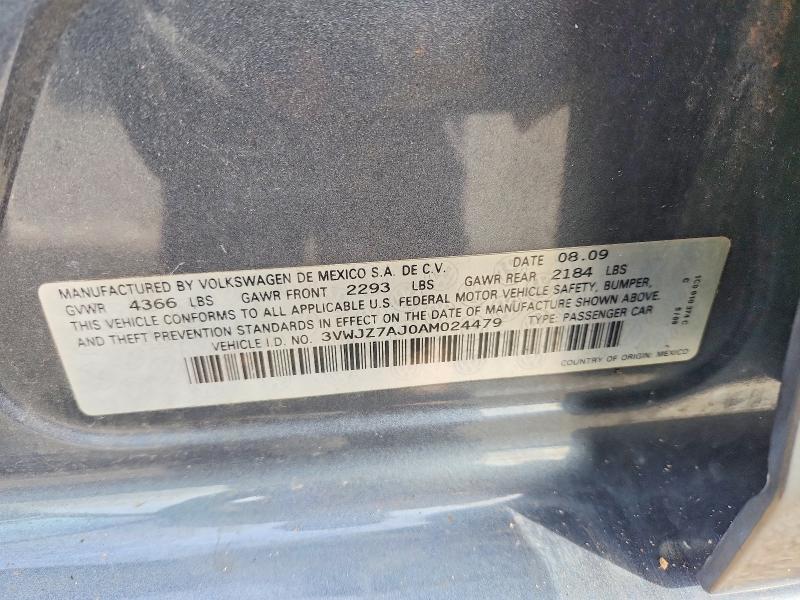 69164586 :رقم المزاد ، 3VWJZ7AJ0AM024479 vin ، 2010 Volkswagen Jetta مزاد بيع